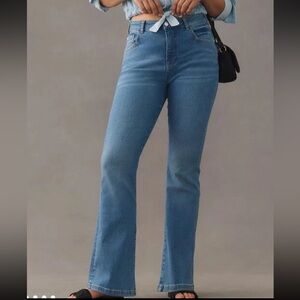 Pilcro Anthropologie High Rise Flare Classic Blue Jeans